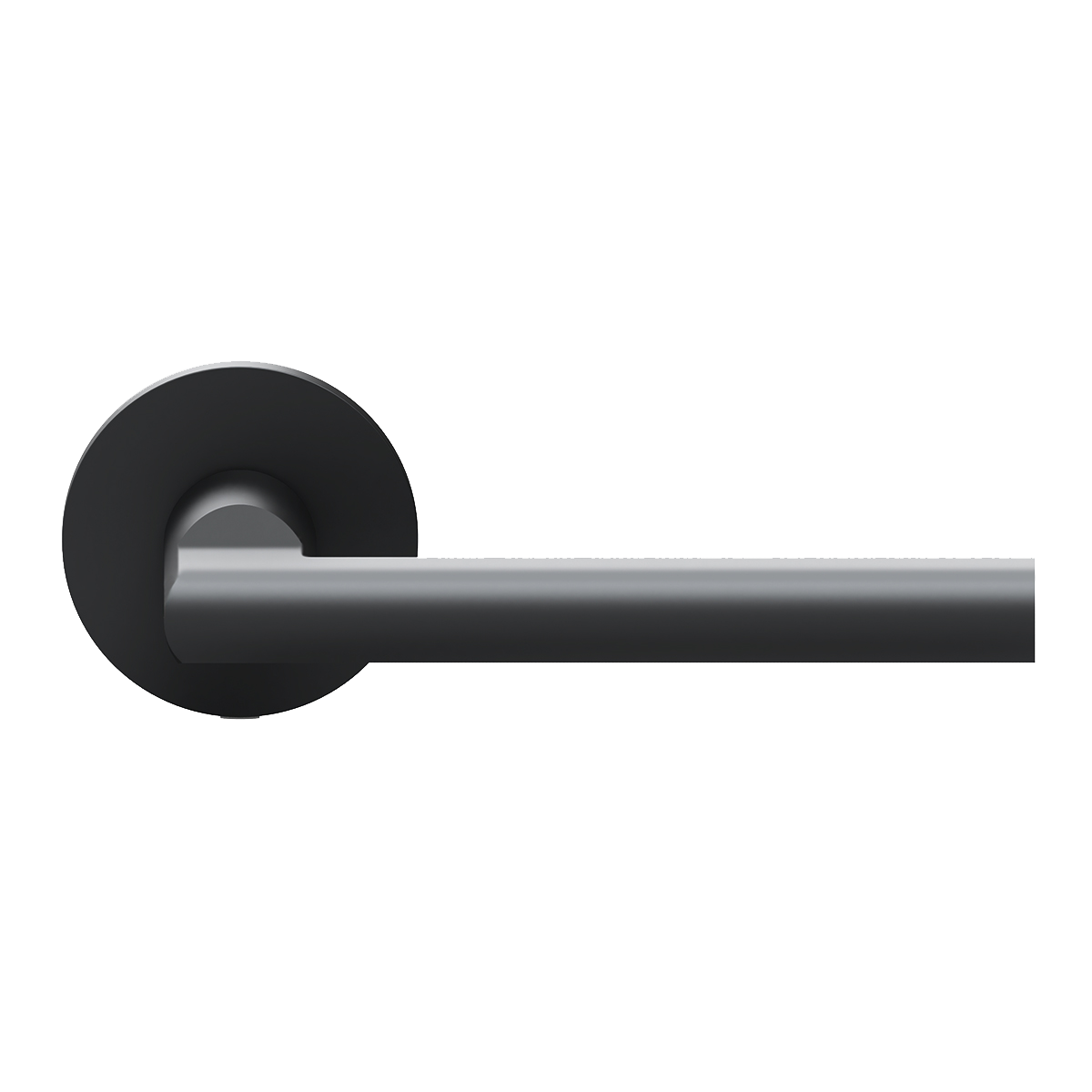 Qolibri Türgriff Form 1025 black satin mit runder Rosette - moderner Türbeschlag für Innentüren