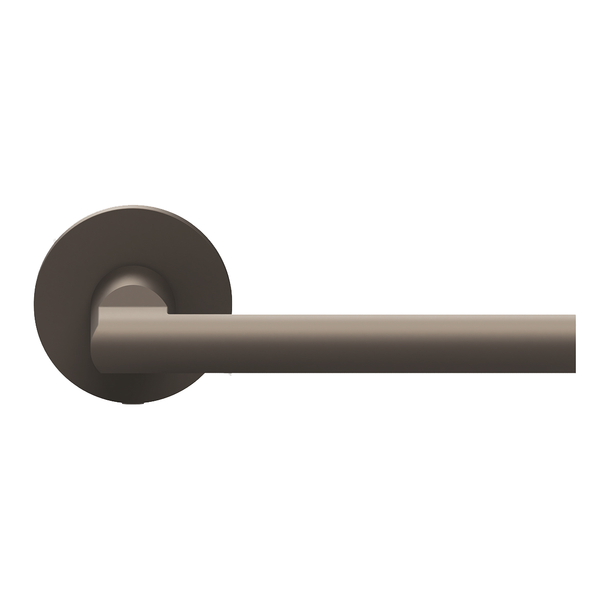 Qolibri Türgriff Form 1025 titan satin mit runder Rosette - moderner Türbeschlag für Innentüren