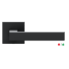 Qolibri Türgriff Form 1040 black satin mit eckiger Rosette - moderner Türbeschlag für Innentüren